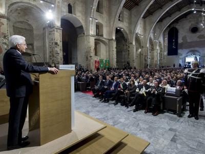 Il Presidente della Repubblica Sergio Mattarella durante la Cerimonia di Inaugurazione dell'a.a. 2016-17