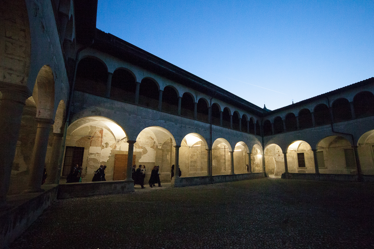 Il corteo accademico si prepara a fare il proprio ingresso in Aula Magna