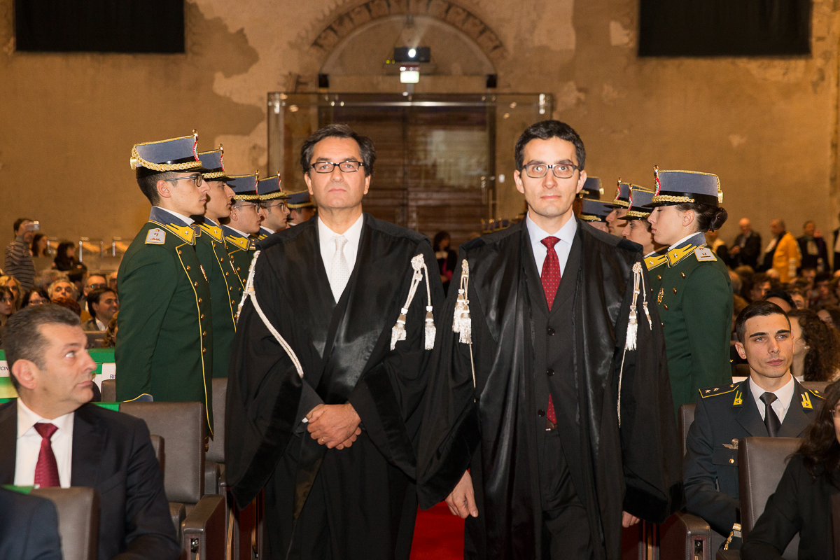 Il corteo accademico: i Proff. Marco Lazzari e Matteo Kalchschmidt
