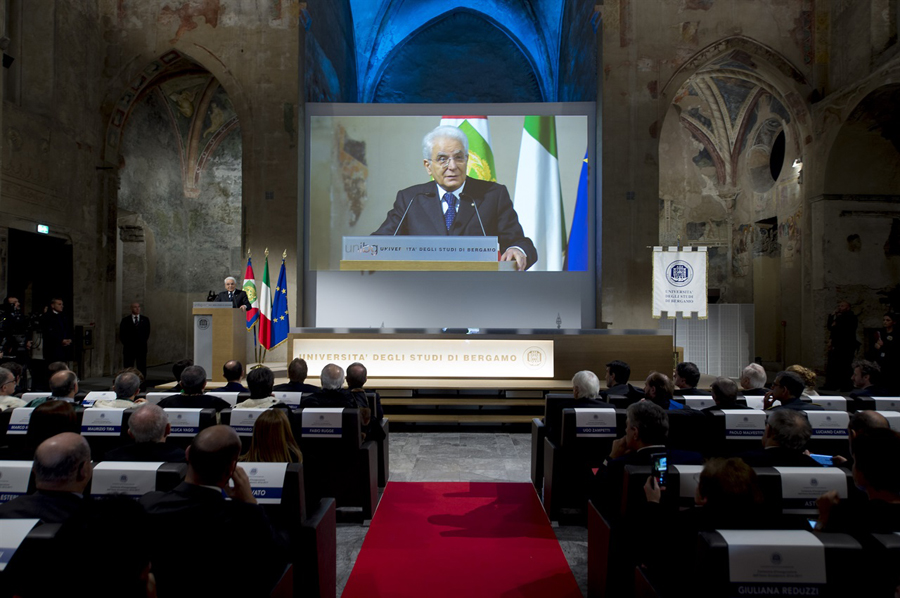 Intervento fuori programma del Presidente della Repubblica Sergio Mattarella durante la Cerimonia di Inaugurazione dell'a.a. 2016-17