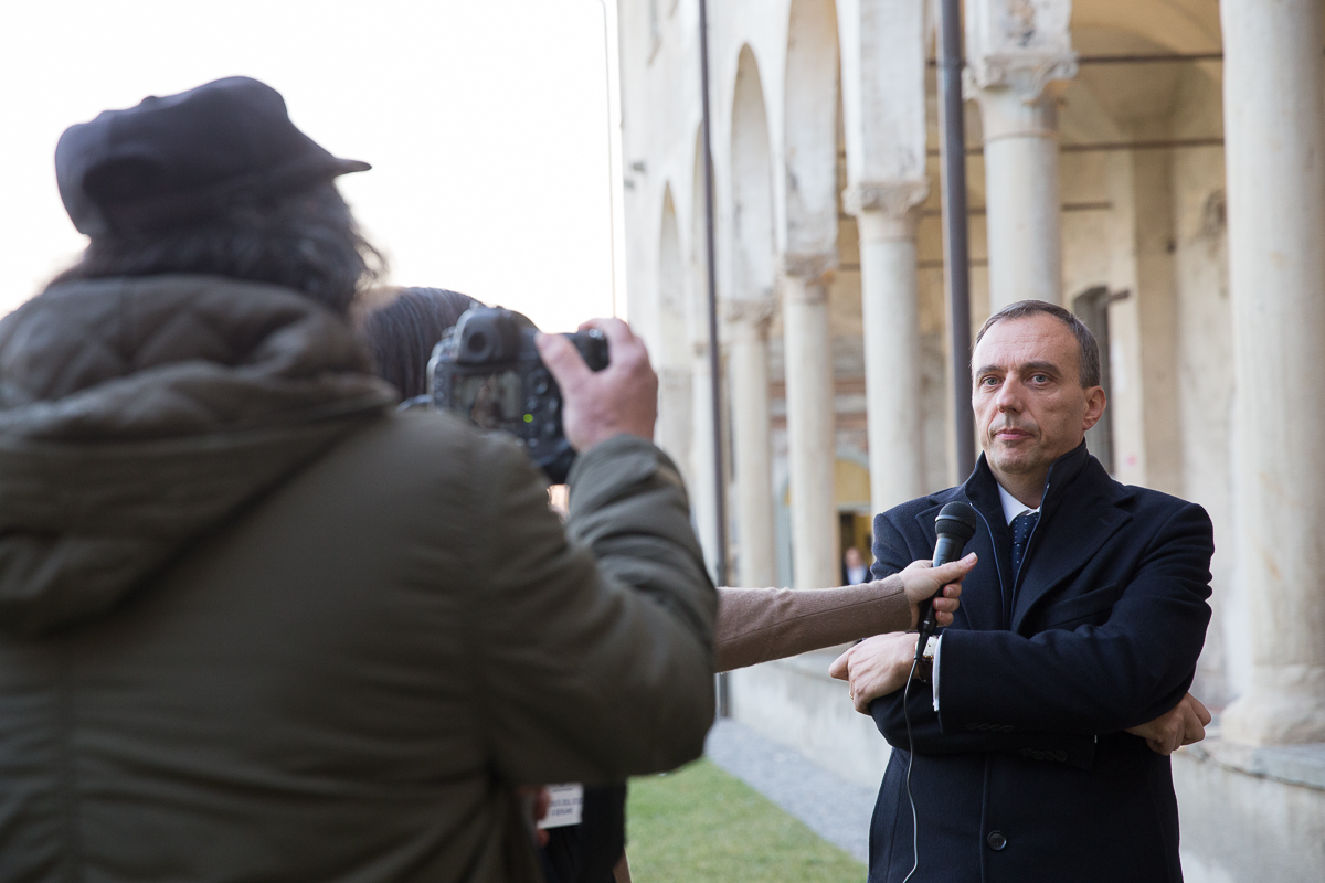 Il Rettore intervistato dai giornalisti