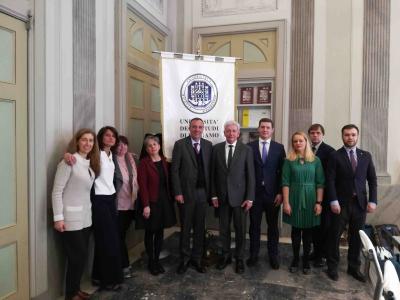 Rettore Morzenti con delegazione Università di Riga