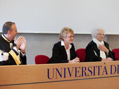 Senatrici Segre e Cattaneo parlano agli studenti in Aula 5