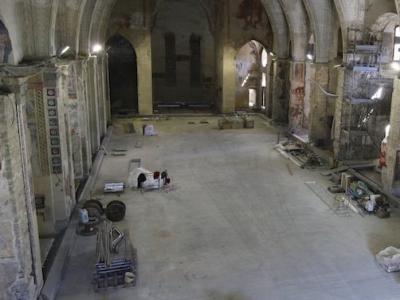 Lavori di restauro all'interno dell'Aula Magna UniBg