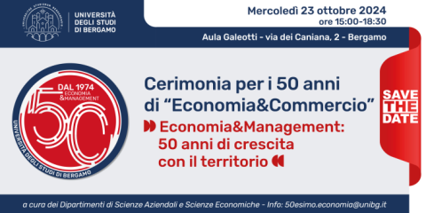 Save the date Cerimonia per i 50 anni di Economia&Commercio