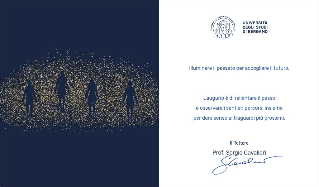 Biglietto di auguri del Rettore di UniBg