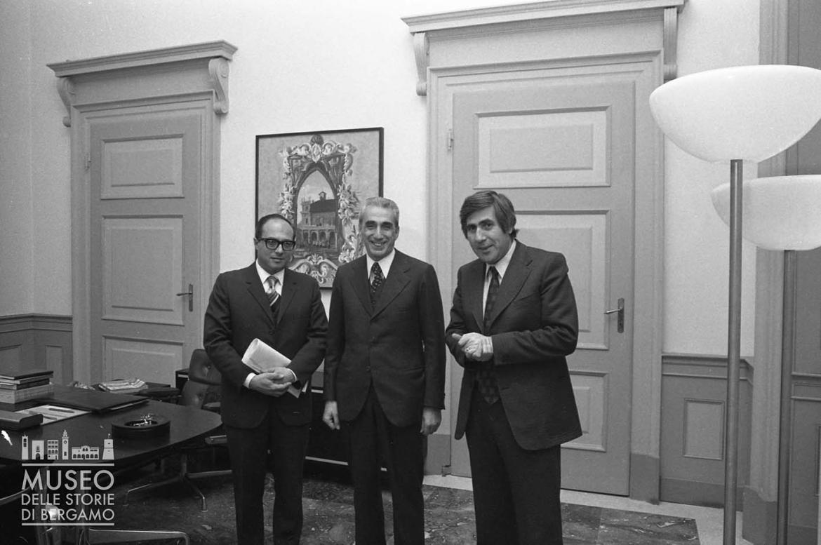il nuovo rettore Giorgio Szegö, il sindaco Giacomo Pezzotta e il direttore amministrativo Gerardo D’Adamo